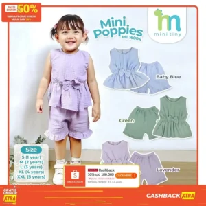 Mini Tiny - Kids Fashion Mini Poppies / Baju Set Anak / Baju Setelan Anak Perempuan