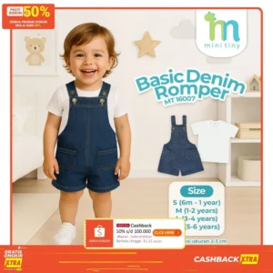 Kiddy X Mini Tiny - Jumper Bahan Denim Premium Kids dan Kaos / Fashion Overall Unisex Anak