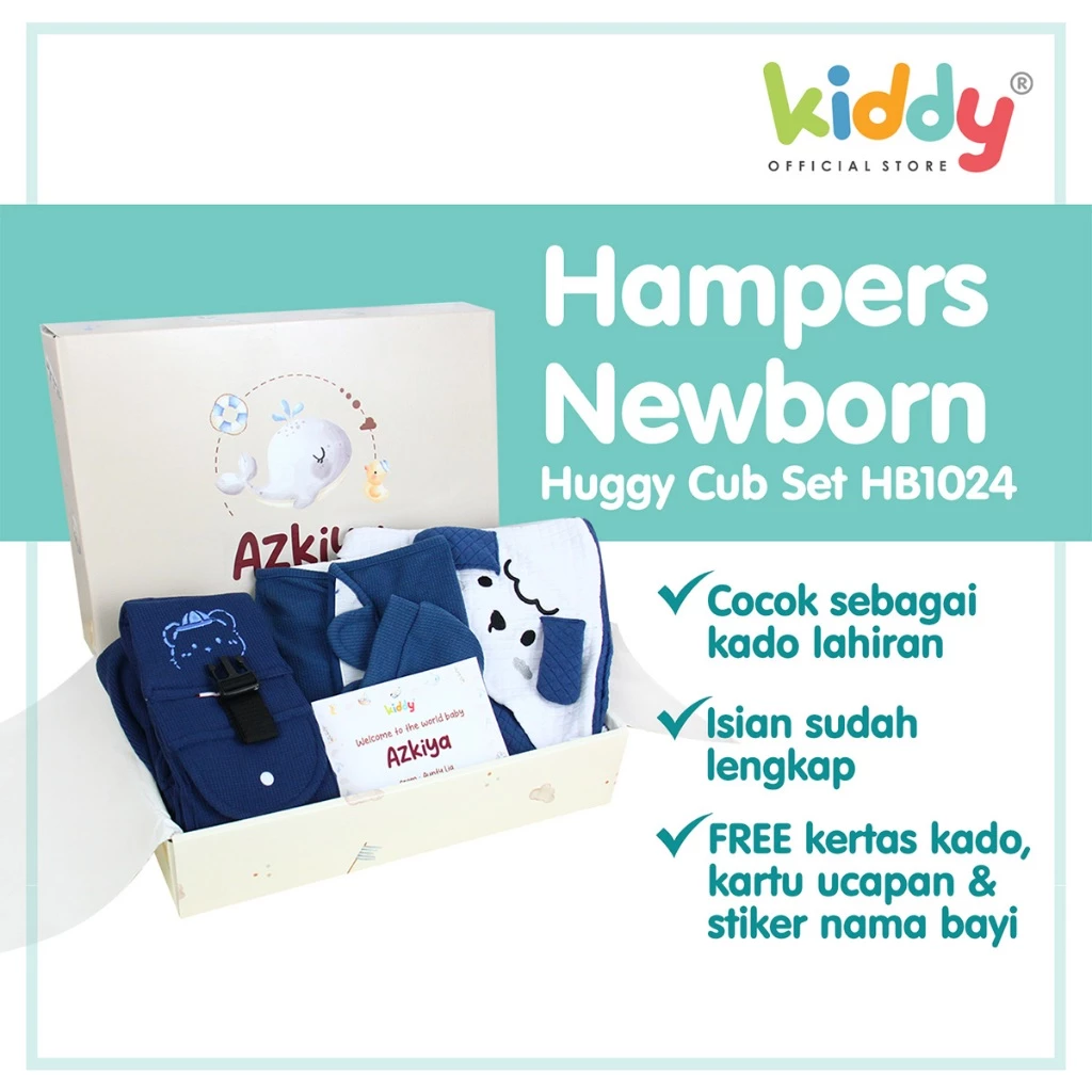 Kiddy Baby Gift Set Hard Box / Huggy Cub Set / Hampers Baby / Hampers Bayi / Kado Bayi / Baju Bayi / Gift Box Baby