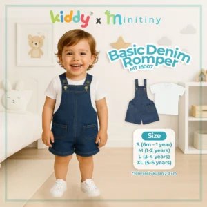 Kiddy X Mini Tiny - Jumper Bahan Denim Premium Kids dan Kaos / Fashion Overall Unisex Anak