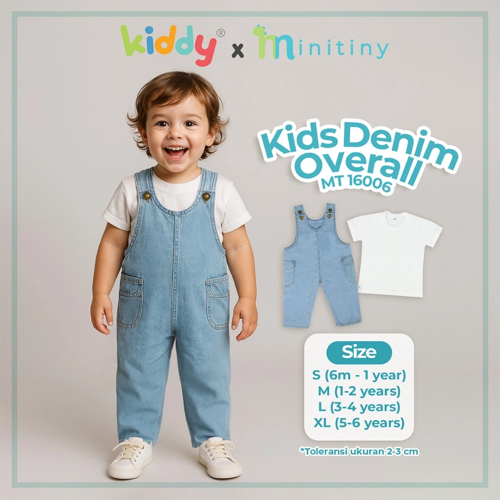 Mini Tiny - Kids Denim Overall / Fashion Unisex Anak Perempuan Laki-Laki / Baju Anak