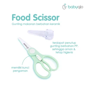 Babyqlo Gunting Makanan Bayi Keramik Food Scissors Gunting MPASI Anak Portable Dengan Case