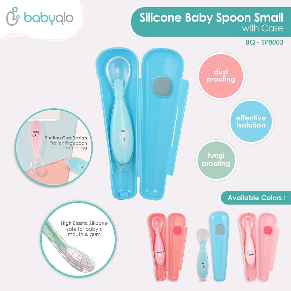 Babyqlo Silicone Baby Spoon Sendok MPASI Bayi Sendok Makan Anak BPA Free Food Grade Lembut